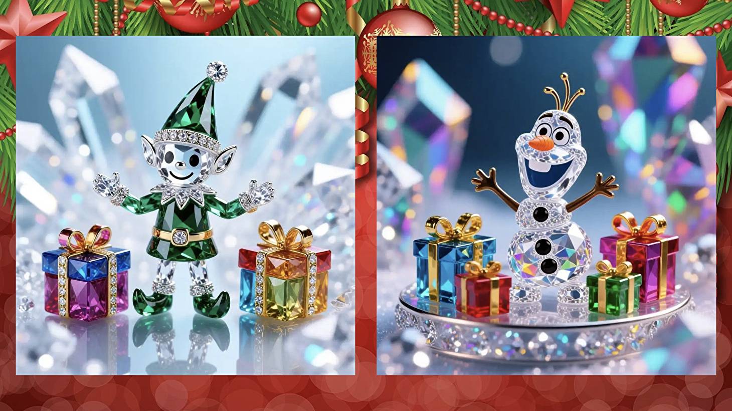 Новогодний декор с кристаллами Swarovski