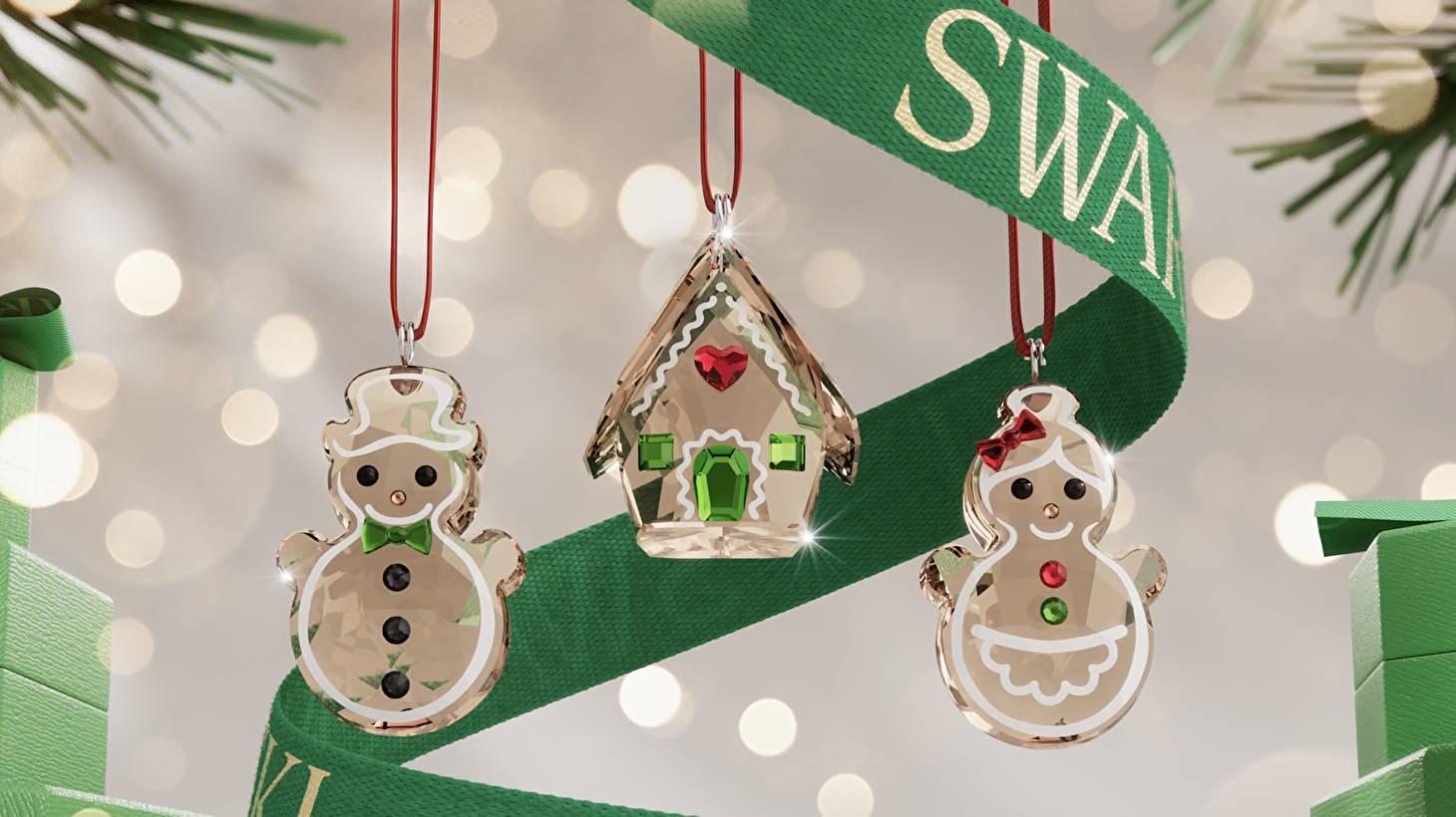 Новогодний декор с кристаллами Swarovski