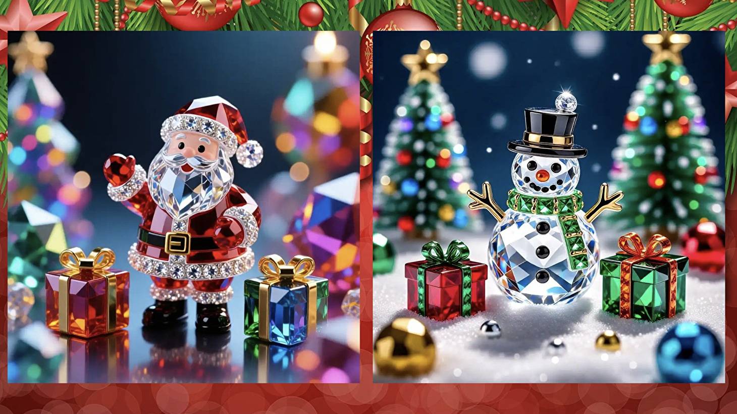 Новогодний декор с кристаллами Swarovski