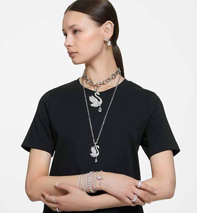 Серьги-подвески Swan