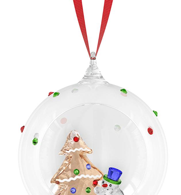 Елочное украшение Holiday Cheers  Tree and Snowman Ball Ornament