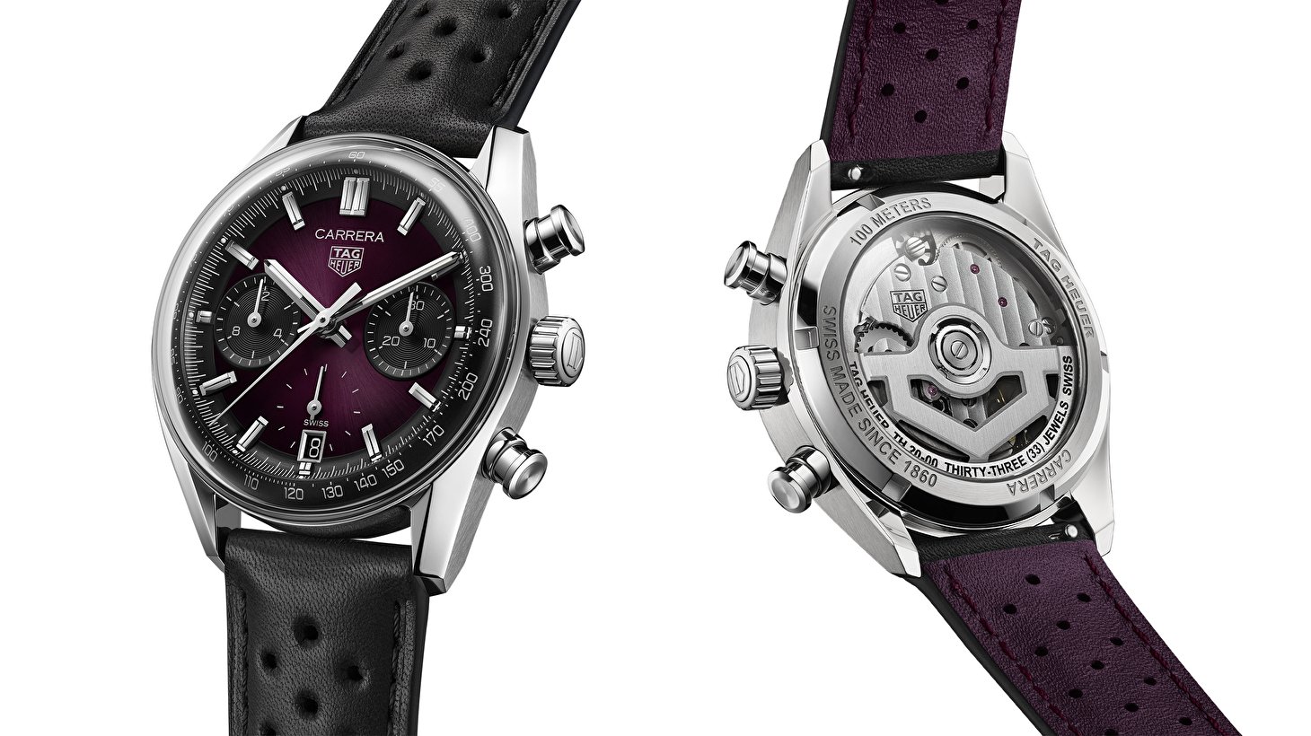 TAG Heuer открывает дымчатую элегантность с новым хронографом Tag Heuer Carrera и турбийоном в фиолетовом цвете