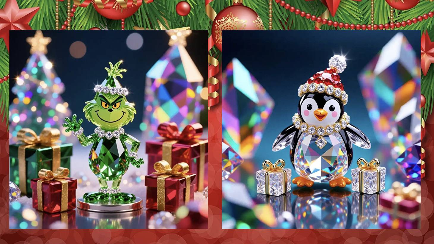 Новогодний декор с кристаллами Swarovski