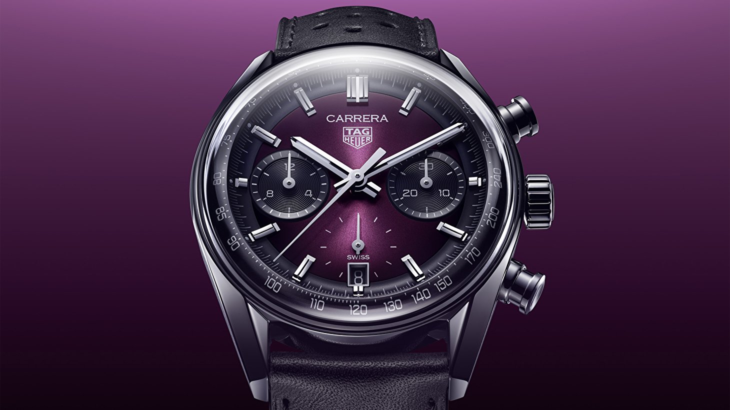 TAG Heuer открывает дымчатую элегантность с новым хронографом Tag Heuer Carrera и турбийоном в фиолетовом цвете